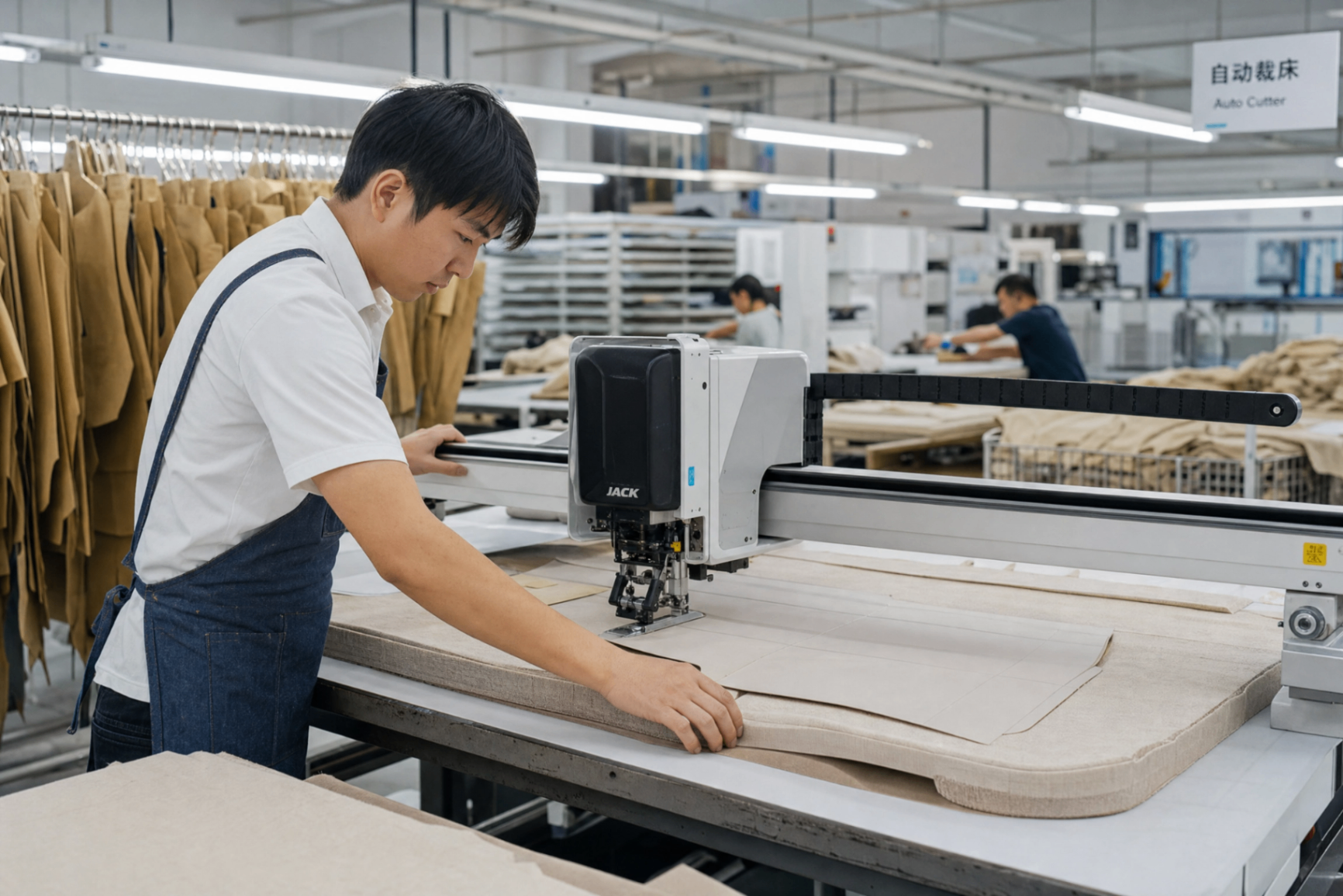 Automated linen cutting in production